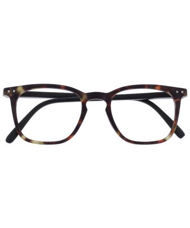 Opulize Bex Land -Lasseness Large Quadrat Cool Designer Frame Feders hinges scratch -resistant brown tortoise men M64-2 -1.00 Matt brown tortoisy with black arms -1.00 Dioptries