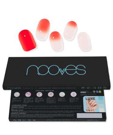 NOOVES NOOVES 20 Sheets Cherry Blossom Colour Changing Gel Nail Polish Premium Semi-Cured Nail Polish 1 Nail File 1 Orange Stick Vegan