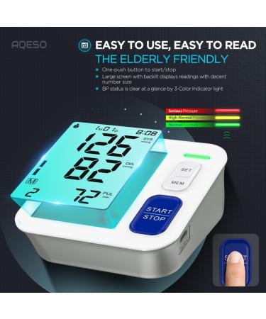 Upper Arm Blood Pressure Monitor - Automatic Digital BP Machine with Large Cuff Backlit LCD Dual-User Mode & Pulse Rate Meter - Ideal for Home Use - Buy Online on GoSupps.com