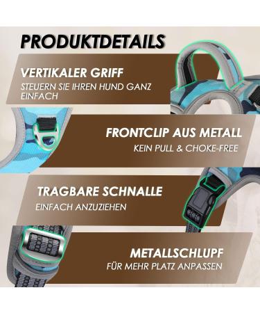 Eyin Large Dog Harness - Adjustable Breathable Reflective Padded with Handle | Camouflage | Perfect for Daily Training | Sizes Neck 42-60cm Breast 47-86cm - Buy Online on GoSupps.com