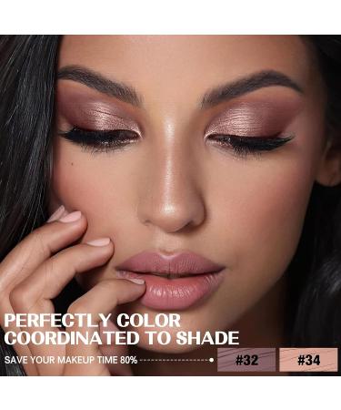 FOCALLURE 2PCS Eyeshadow Stick Set - Shimmer & Matte Cream Pencil Crayons with Blending Brush - Long Lasting, Waterproof Eye Brightener - Sweet Dream - Buy Online on GoSupps.com