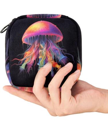 Jellyfish Period Pouch - Portable Tampon Storage Bag & Feminine Product Organizer - Ideal First Period Gift for Teen Girls - Multicolored - Buy Online on GoSupps.com