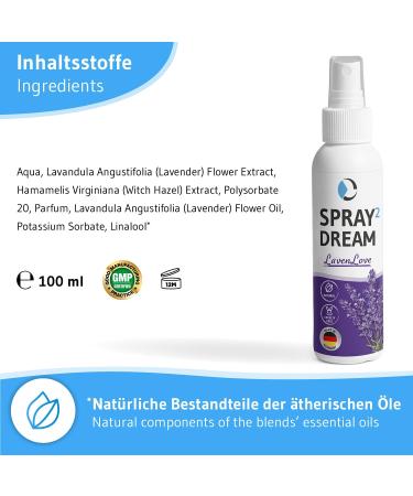 Relaxing Lavender Pillow Spray | Deep Sleep Spray with Essential Oils | 100ml Lavenlove - Aroma for Restful Sleep - Buy Online on GoSupps.com