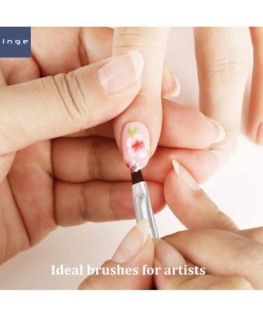 Inge Nail Art Brushes Set - 15-Piece Kit for Fine Detailed Painting - Ideal for Gel Nail Applications - Buy Online on GoSupps.com