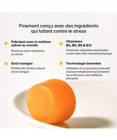Naali Gummies Anti Stress Safran Vitamines B3 B6 B9 B12 60 Gommes - Fatigue Soutien de l Humeur nergie Mentale Sans Sucre Go t Mangue Compl ment Bien- tre quilibre Int rieur 60 unit s - Buy Online on GoSupps.com