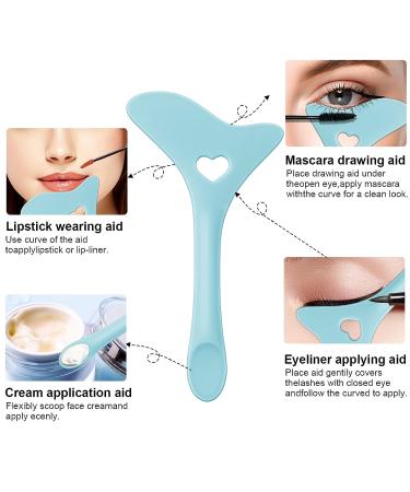 SUMETHING 3-in-1 Reusable Eye Stencils Makeup Tool - Easy Eyelash, Eyeshadow, and Eyeliner Applicator Guide - Ideal for Mascara Brush and Eyelash Grooming - Blue - Buy Online on GoSupps.com