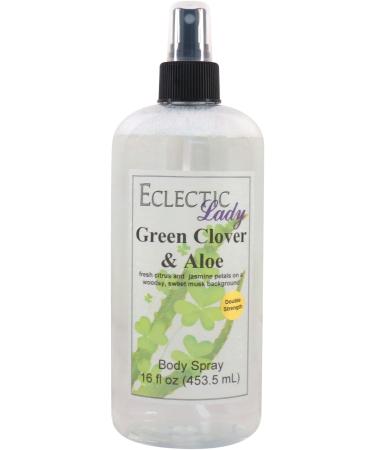 Green Clover And Aloe Body Spray (Double Strength) 16 ounces Body Mist for Women with Clean Light & Gentle Fragrance Long Lasting Perfume with Comforting Scent for Men & Women Cologne with Soft 16 Fluid Ounces (Double Strength)