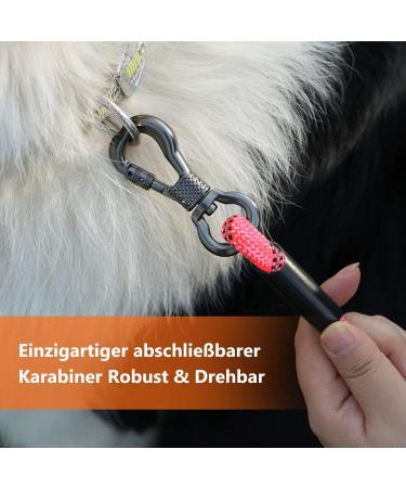 X XBen 8m Thick Dog Leash - Comfortable Padded Handle Lockable Carabiner Ideal for Small & Medium Dogs | Perfect Training & Running Line - Pink - Buy Online on GoSupps.com