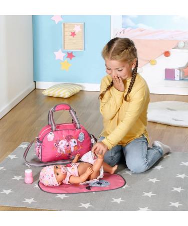 Baby Born Changing Bag with Mat, Bottle, Nappy - Pink - Fits 43cm Dolls - Ages 3 - Buy Online on GoSupps.com