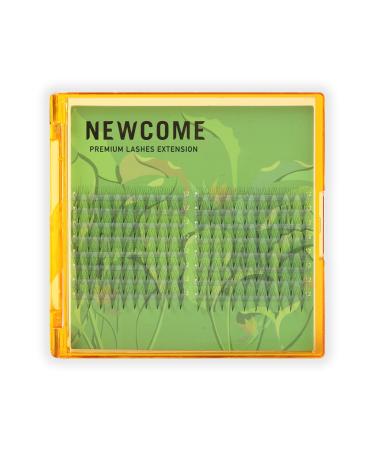 NEWCOME 6D Premade Fans Short Stem 0.10MM- Ultra-Fine Natural-Looking Volume Boost for Your Eyes Safe Hypoallergenic Materials Versatile for All Eye Shapes (D 9MM) D 9MM
