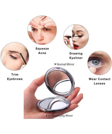 DeLux Compact Crystal Pocket Makeup Mirror & Love Knot Bracelet Set - Champagne N | Perfect Bachelorette & Bridesmaid Gift - Buy Online on GoSupps.com