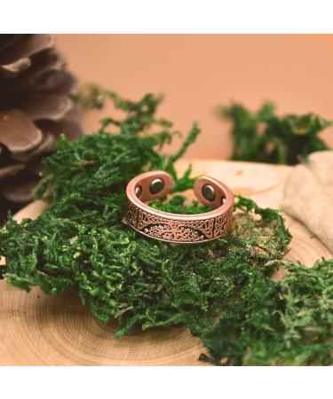 Vicmag Magnetic Copper Rings for Women - 4X Strength, 3500 Gauss Magnets, Adjustable, 100% Solid Pure Copper - 2PCS Set in Jewelry Gift Box (Copper Life Tree) - Buy Online on GoSupps.com