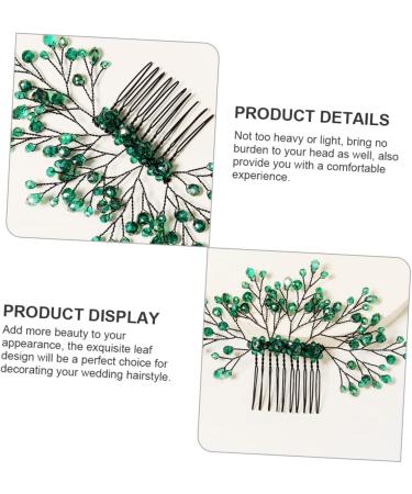 MAGICLULU Green Branches and Leaves Hair Comb Crystal Leaf Hair Comb Wedding Crystal Hair Decor Crystal Leaf Headdress Bride Hair Accessories Crystal Comb Hair Decor Wedding Hair Accessories - Buy Online on GoSupps.com