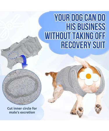 Lukovee Dog Surgery Recovery Suit Dog Cone E-Collar Alternative After Surgery with Zipper for Female Male Dog Recovery Shirt Dog Abdominal Wounds Bandages Preventing Licking Spay Suit (GY M) Medium Gray - Buy Online on GoSupps.com
