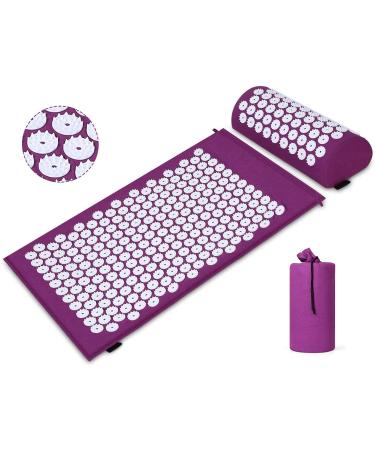 Acupressure set acupressure mat with pillows for neck and back pain magnetic field therapy and acupressure for with a carrying bag acupressure massage mat ideal for women and men suitable violet - Buy Online on GoSupps.com