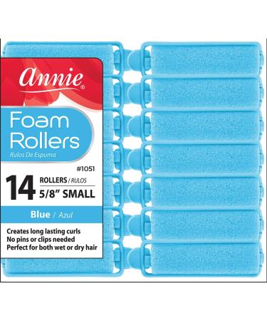 Annie Foam Rollers Small 14Ct Blue 0.625 Inch (Pack of 14)