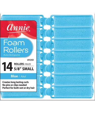 Annie Foam Rollers Small 14Ct Blue 0.625 Inch (Pack of 14) - Buy Online on GoSupps.com