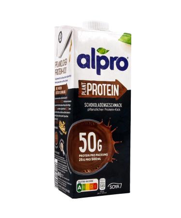Alpro 10 Pack Protein Soyburz Schoko - 100% Vegetable Choco Soya Drink (1L 50g Protein/Pack) - International Shipping - Buy Online on GoSupps.com
