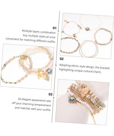 COHEALI 6pcs Beaded Bracelet Boho Gifts Charm Bracelets The Gift Trendy Gifts Boho Decor Lockets Jewelry Gift Party Gifts Handmade Bracelet Jewelry Decorations Bangle Pendant Miss Vintage 6.50X6.50X0.50CM White - Buy Online on GoSupps.com