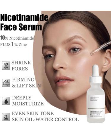 (2PCS)10% Niacinamide + 1% Zinc Serum For Face Moisturiser Minimise Pores Anti Aging & Wrinkle Face Serum Brightening & Glow Skin Dark Spot Remove & Even Skin Tone For Women 30ML * 2 - Buy Online on GoSupps.com