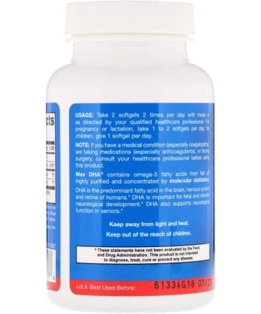 Jarrow Formulas Max DHA 90 Softgels - Premium Omega-3, Supports Brain Health - Buy Online on GoSupps.com