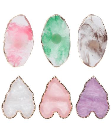 Palette de 6 Bagues Manucure pour Nail Art Plateau M langeur pour Vernis Ongles Format Mini Portable Adapt pour Proth sistes Ongulaires et Amateurs de Manucure