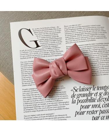 Wambere Hair Bows Clip Hair Clips Girls Hair Accessories Elegant Hair Pin with Leather Bow for Women Hair Pins with Bow Hair Bow for Women Girls Pink - Buy Online on GoSupps.com