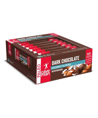 Caveman Foods Nutrition Bars Dark Chocolate Coconut Almond 12 Bars 1.41 oz (40 g) Each