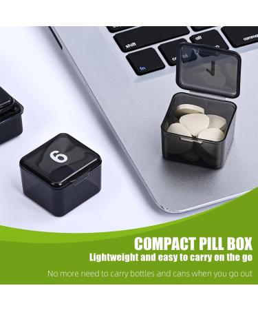 30 Day Pill Organizer - Large Squeeze to Open Pill Box | Portable Monthly Medicine & Vitamin Organizer (Black) for Travel - Buy Online on GoSupps.com