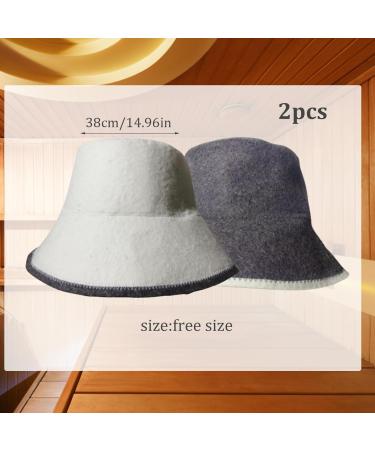 Filz Badehut Set - 2 Water-Absorbing Felt Sauna Hats for Men & Women | Temperature Regulating Fishing Sauna Caps | Reusable White Gray Banya Hats - Buy Online on GoSupps.com