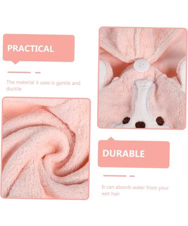 WOONEKY Cartoon Dry Hair Cap Caps Hair Bonnet Towel Bath Hat Adorable Dry Hair Hat Quick Drying Bath Cap Comfortable Drying Hat Coral Fleece Hair Hat Bath Water Absorbent Drying Hat Pink Pink 60x21cm - Buy Online on GoSupps.com