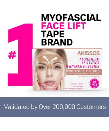 Akissos Pre Cut Forehead Wrinkles Patches 11 Lines Face Tape Elastic Strong Adhesion - Buy Online on GoSupps.com