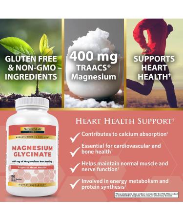 Nature's Lab Gold Magnesium Glycinate 400mg | Cardiovascular Support | Muscle & Nerve Function | 120 Capsules - Buy Online on GoSupps.com