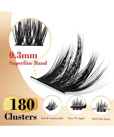 Buy Cluster Eyelash Extensions - 165 PCS DIY Wispy Soft Mink Lashes | Super Thin Band & Mixed Tray (C-8-16mix) - International Shipping Available - Buy Online on GoSupps.com
