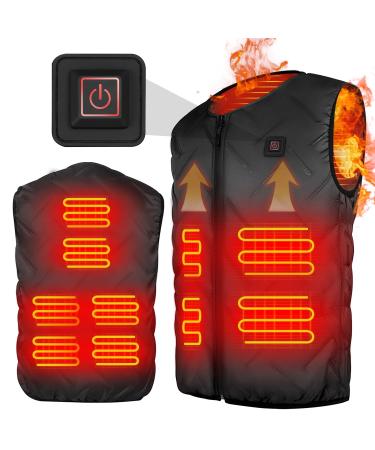 UpstartTech heated vest ladies/men USB electrically heated jacket with 3 temperature settings heatweste washable with 5 heating areas for outdoor skiing (no battery) m light black