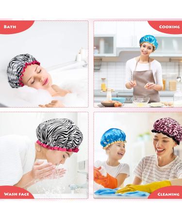 POPCHOSE Large Waterproof Shower Cap for Women - Stylish Satin Hair Bonnet for Long Hair - Buy Online on GoSupps.com