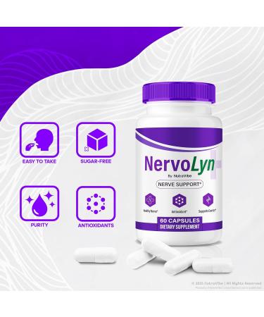 NervoLyn Official Nervo Lyn Advanced Nerve Support Supplement | Premium Formula with Natural Ingredients for Nerve Comfort Balance & Nerve Care | Easy-to-Take (60 Capsules) - Buy Online on GoSupps.com