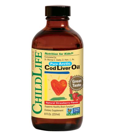 ChildLife Cod Liver Oil Natural Strawberry Flavor 8 fl oz (237 ml)