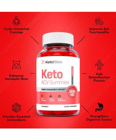 Keto Bites ACV Gummies - Weight Loss Shark Tank Keto Gummies with Apple Cider Vinegar - 60 Gummies - Buy Online on GoSupps.com