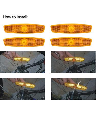 6 Pcs Bike Reflectors Front Rear Kit - Mountain Bike Safety Warning Accessories for Night Cycling - Orange Handlebar Seatpost Reflectors - Buy Online on GoSupps.com