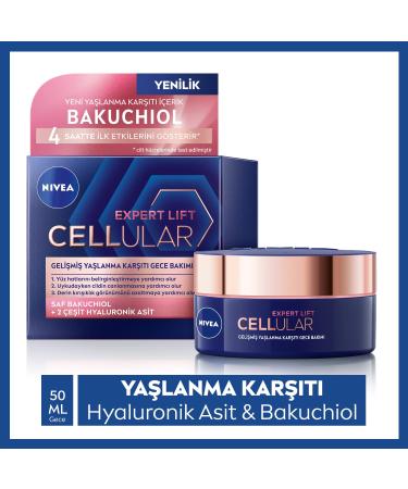 Nivea Hyaluron Cellular + Elasticity Night Cream | Anti-Wrinkle & Firming Face Cream - Buy Online on GoSupps.com