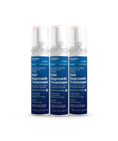 Amazon Basic Care Minoxidil 5% Foam Hair Regrowth Treatment for Men - 6.33 oz - Buy Online on GoSupps.com