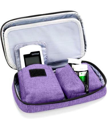 Luxja Diabetic Supplies Travel Case - Purple Storage Bag for Glucose Meter & Diabetic Supplies - Buy Online on GoSupps.com