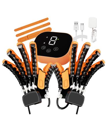 Rehabilitation Robot Gloves Mobility Finger Training Equipment Stroke Hand Therapy Equipment for Hemiplegia Patient Hand Injury Patient Aids Trainer left+right X-Large