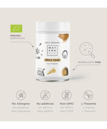 Spiced Chai Tea Powder 100% Organic 100g. Organic Chai Tea. Spiced Chai Tea with Natural Spices - Buy Online on GoSupps.com