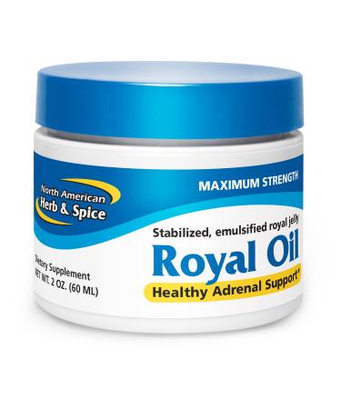 NORTH AMERICAN HERB & SPICE Royal Oil - 2 fl. oz. - Raw Royal Jelly - Healthy Adrenal Support Fights Stress - High in 10-HDA & B Vitamins - Non-GMO - 20 Servings