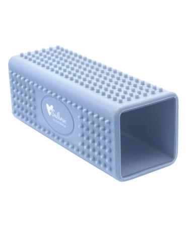 Soulhorse animal hair remover pinky silicone brush to remove animal hair fluff lint from dog horse cat & other pets on clothing carpet car bed sofa etc. (light blue glitter)