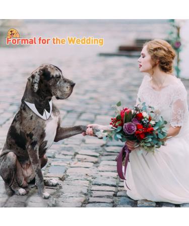 Hacraho Formal Pet Fly Collar - Adjustable White Tuxedo Costume for Medium & XL Dogs | Perfect for Weddings & Birthdays - Buy Online on GoSupps.com