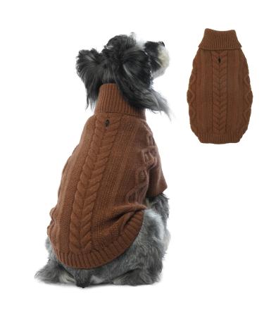 Hjumarayan dog sweater - simple & elegant sweater dog warm dog sweater medium -sized dogs with hole for leash beautiful dog sweater with legs for French bulldog (coffee XL) XL (breast 62cm back 46cm) coffee