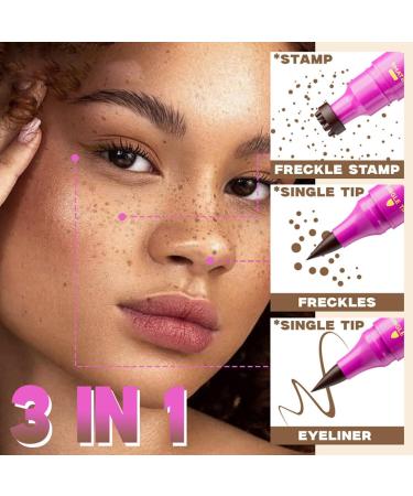 Dioeazh Freckles StampFacial Dot Pen Waterproof 2 in 1 Fake Freckles Stamps Eyeliner Long Lasting for Skin Care and Beauty Women and Girls Natural Look for Social - Buy Online on GoSupps.com